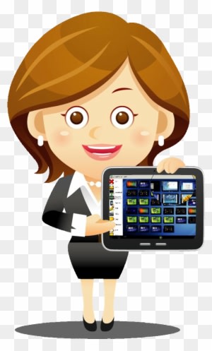 Technology Teacher Cliparts - Teacher Using Technology Clipart - Transparent PNG Free Download