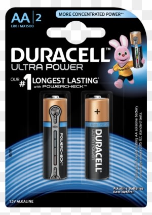 Ultra Power Alkaline Aa Batteries - Duracell Ultra Aaa Battery With Duralock Technology - Transparent PNG Free Download
