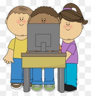 Technology - Children On Computer Clipart - Transparent PNG Free Download