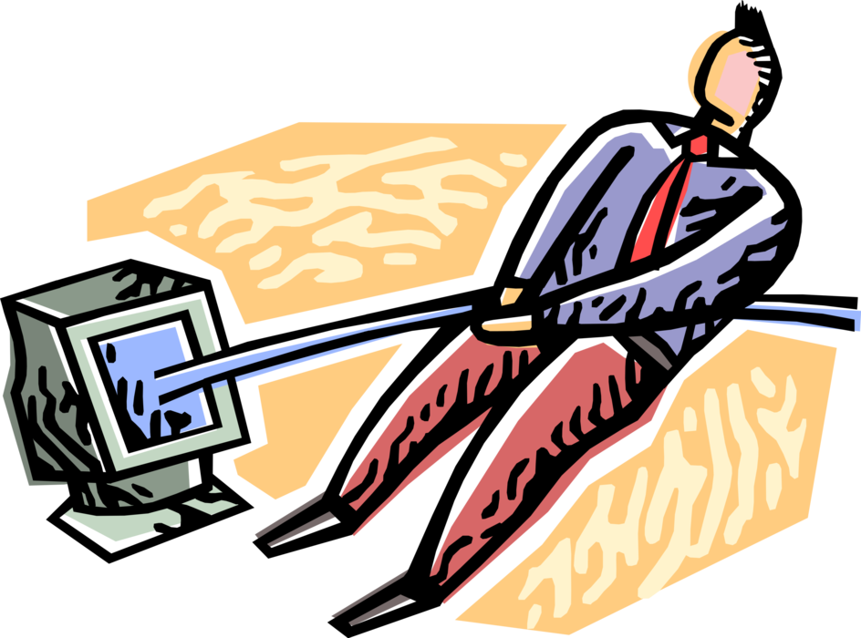 Vector Illustration Of Businessman Shuns Technology - Vector Illustration Of Businessman Shuns Technology - Transparent PNG Free Download