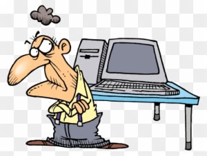 It's Time To Embrace Technology - Grumpy Old Man Cartoon - Transparent PNG Free Download