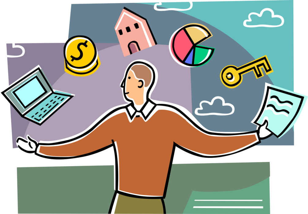 Vector Illustration Of Businessman Juggles And Multitasks - Vector Illustration Of Businessman Juggles And Multitasks - Transparent PNG Free Download