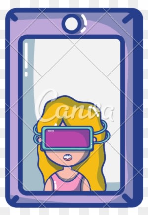 Girl With 3d Glasses Inside Smartphone Technology - Cartoon - Transparent PNG Free Download
