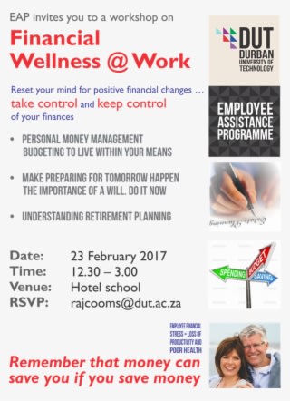Eap Financial Wellness Workshop - Durban University Of Technology - Transparent PNG Free Download