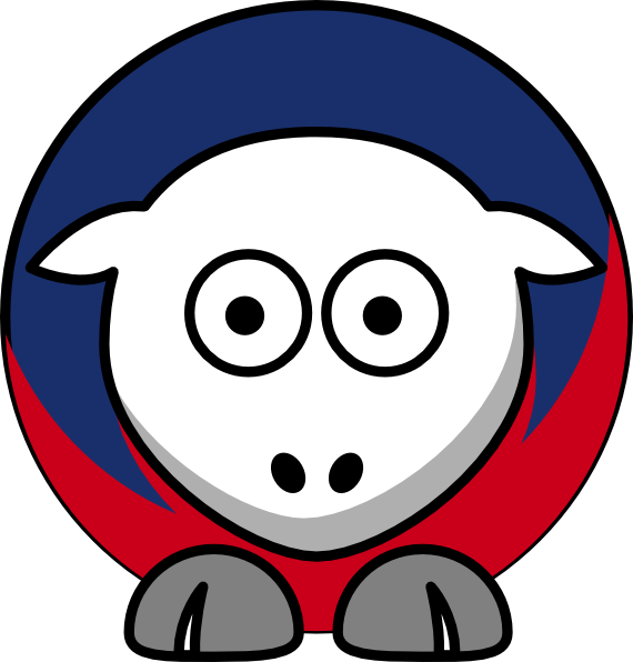 Sheep 4 Toned New York Giants Team Colors Clip Art - College Football - Transparent PNG Free Download