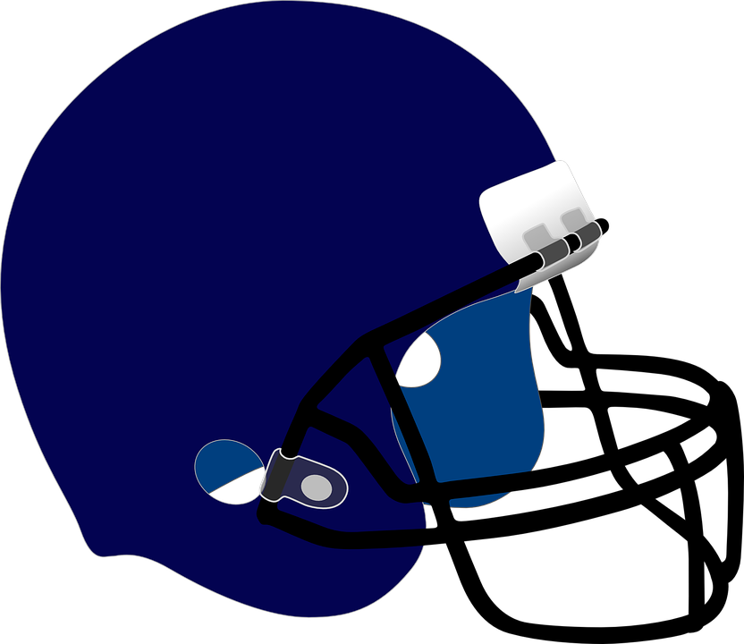 Football Clipart Navy Blue - Helmet And Football Drawing - Transparent PNG Free Download