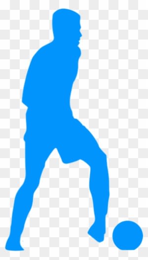 Football Player Blue Silhouette Clip Art Public Domain - Football Player In Vector Png - Transparent PNG Free Download