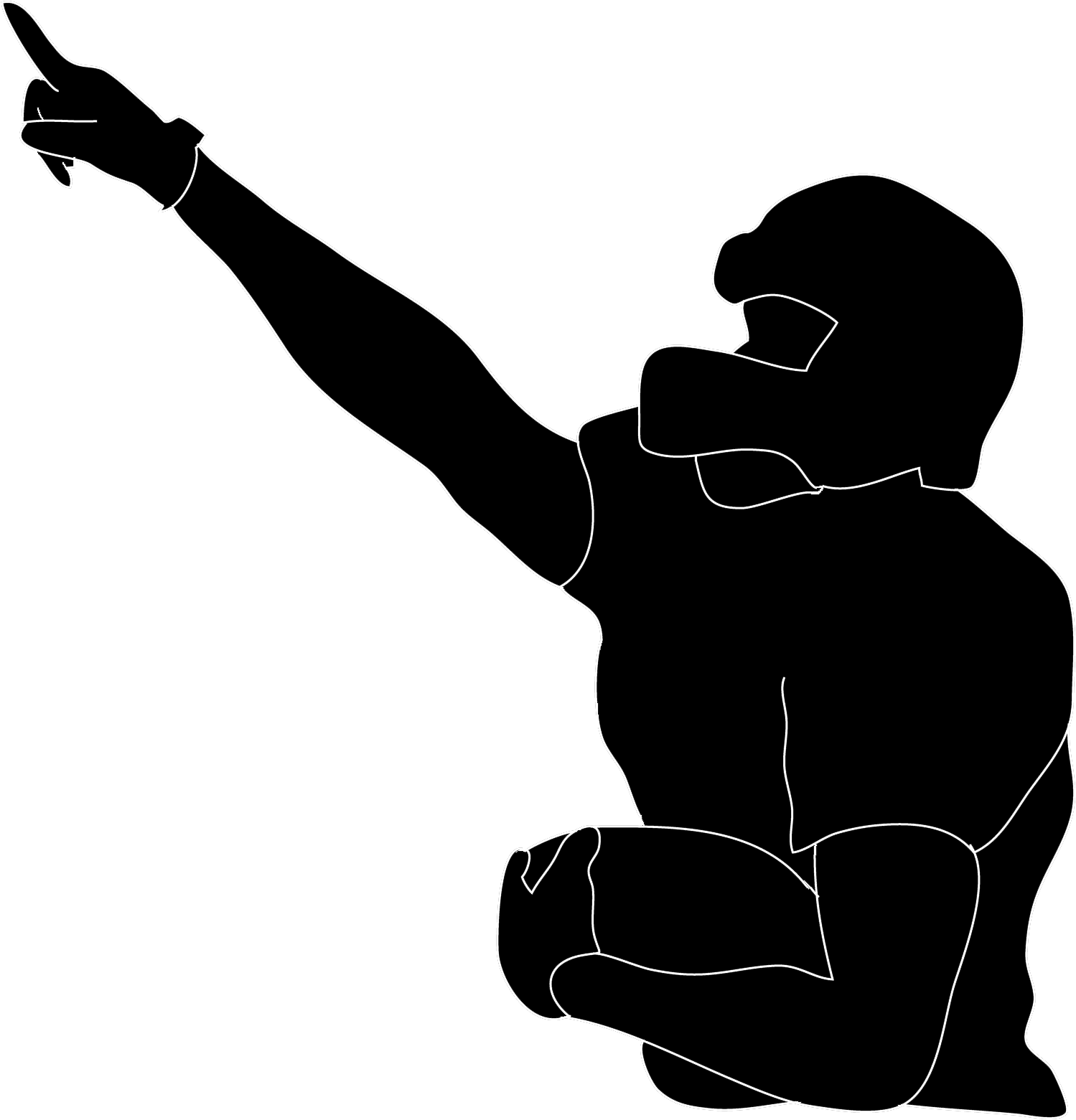 American Football Player Clipart - Football Player Silhouette Transparent - Transparent PNG Free Download