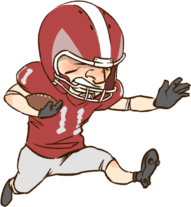 Cartoon Football Clipart - Cartoon Football Player Png American - Transparent PNG Free Download