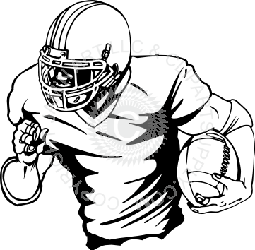 Sports Clipart Image Of Black White Football Player - Black And White Football Player - Transparent PNG Free Download