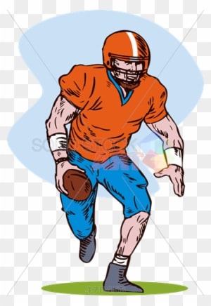 Stock Illustration Of Old Fashioned Cartoon Rendering - Football Player - Transparent PNG Free Download