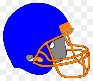 Blue And Orange Football Helmet - Transparent PNG Free Download
