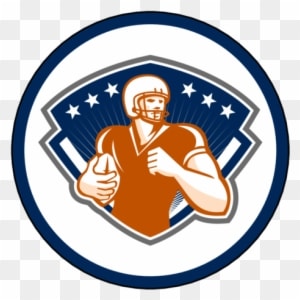 Ol350 - 2 - 5" Circle - Team Orange Circle Label - American Football Running Back Crest Grayscale Card - Transparent PNG Free Download