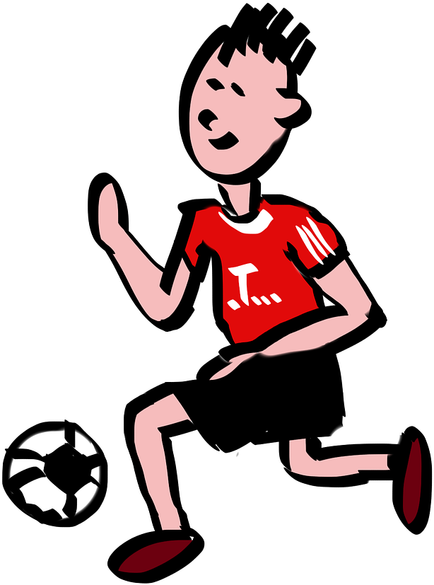Cartoon Girl Playing Soccer 14, - Football Player Cartoon Png - Transparent PNG Free Download
