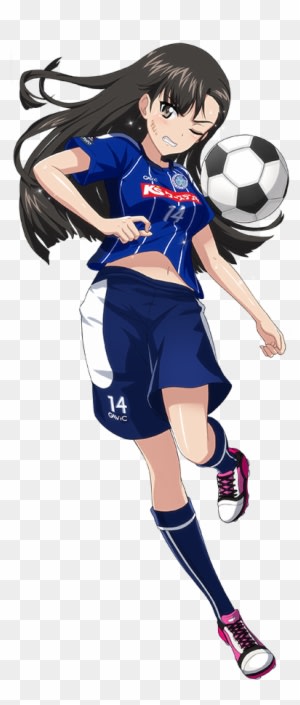 Black Hair Football Football Uniform Girls Und Panzer - Anime Girl Playing Football - Transparent PNG Free Download