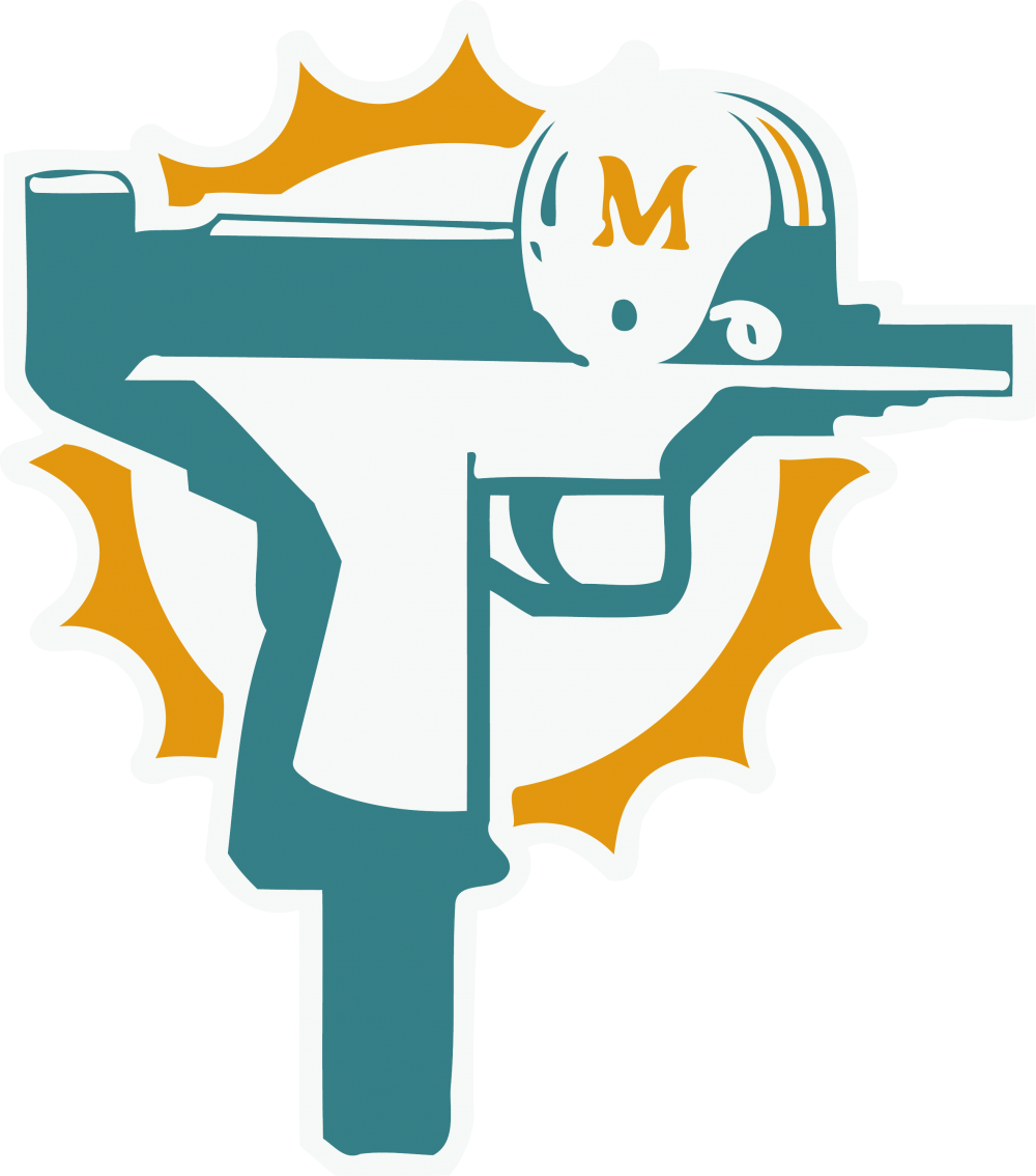 Custom Miami Dolphins Uzi Gun T Shirt Football Jersey - Miami Dolphins Funny Football T-shirt - Transparent PNG Free Download