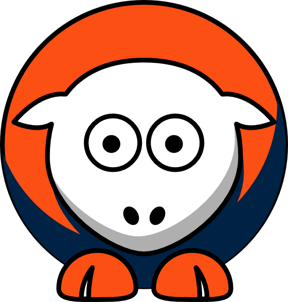 Sheep 3 Toned Denver Broncos Team Colors Clip Art - College Football - Transparent PNG Free Download