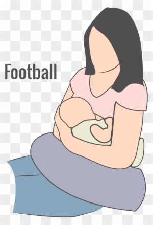 Illustration Of Football Breastfeeding Hold - Football Position In Breastfeeding - Transparent PNG Free Download