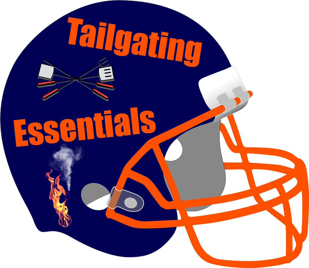 Tailgating Essentials - Football With Helmet Drawing - Transparent PNG Free Download