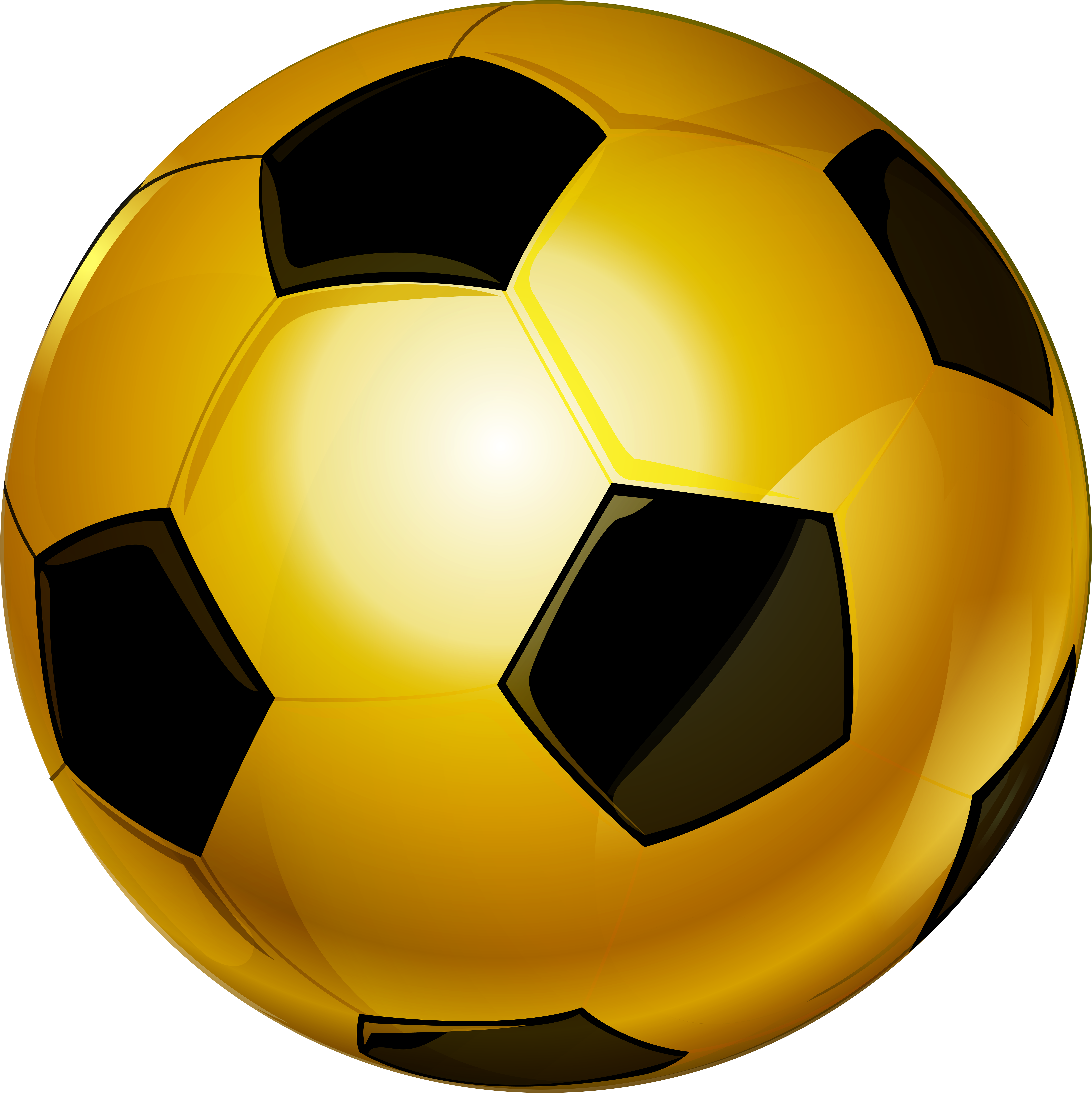 Gold Soccer Ball Png Clip Art Image - Gold Ball Football Png - Transparent PNG Free Download