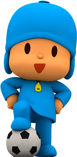 Pocoyo With The World Cup - Animation Of Football Player Png - Transparent PNG Free Download