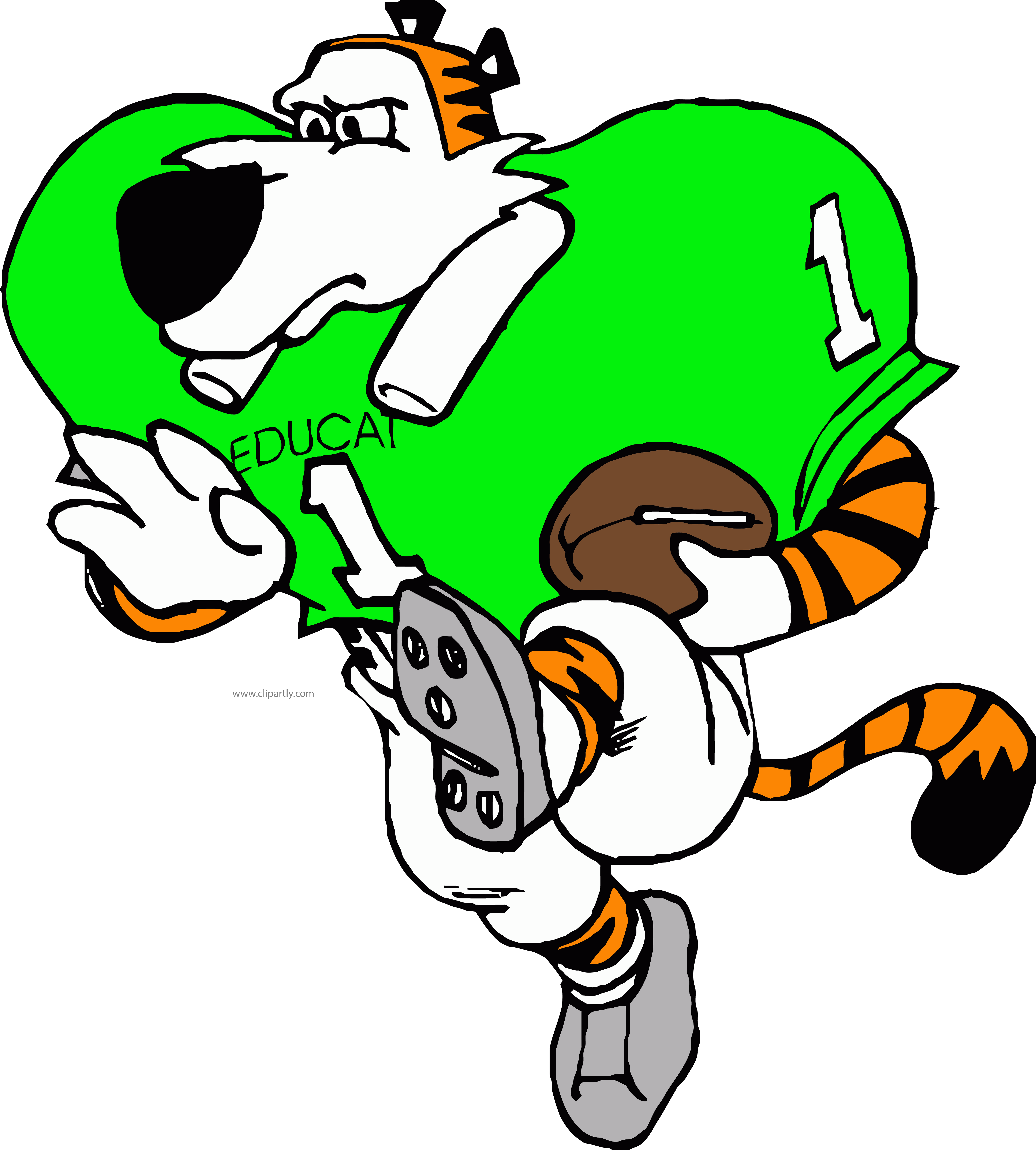 American Football Tigger Cartoon Clipart Png Download - Cartoon Football Player - Transparent PNG Free Download