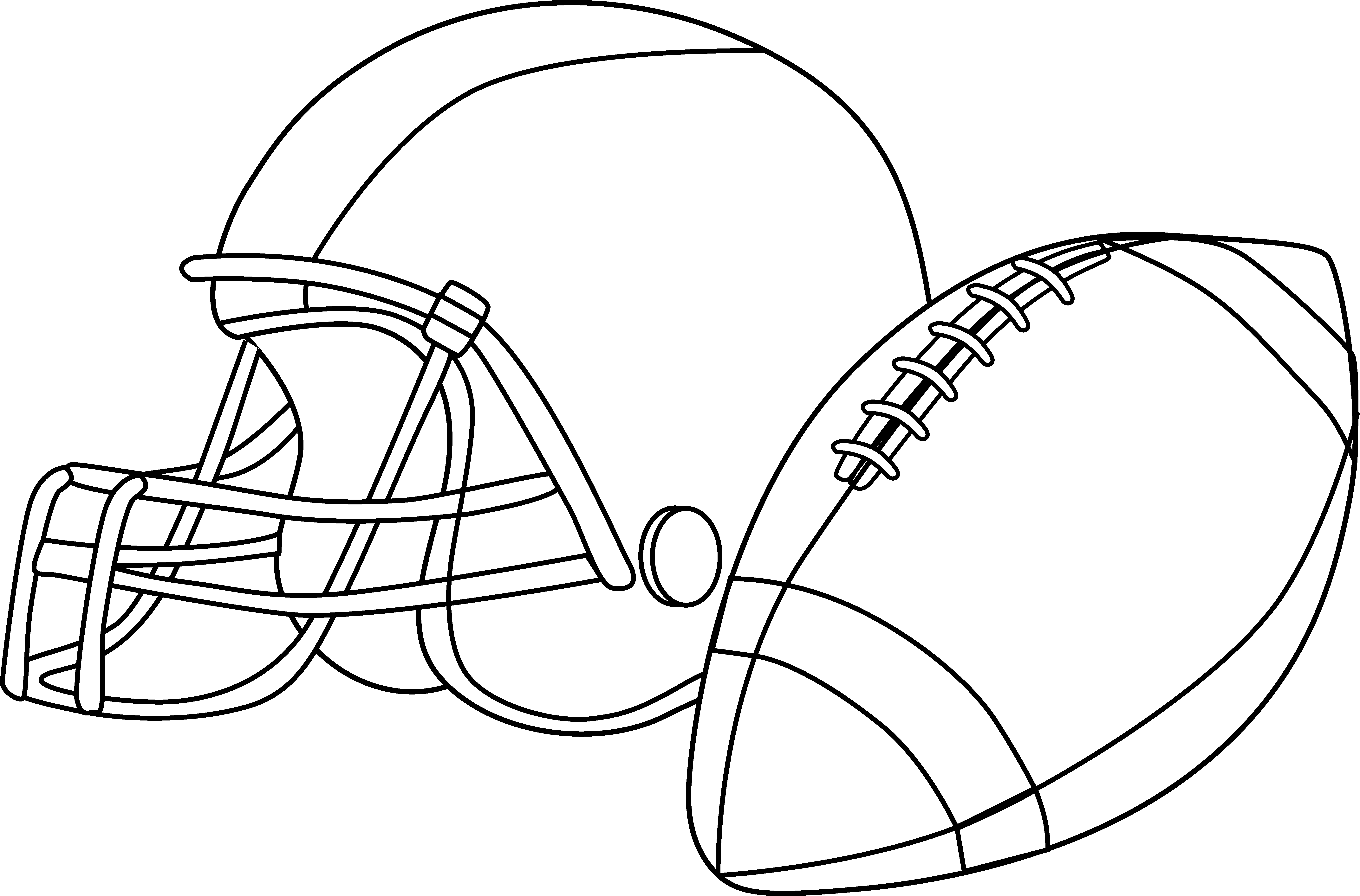 Football Clipart Line Drawing - Football And Helmet Clipart - Transparent PNG Free Download
