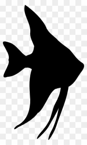 Angelfish Silhouette Clip Art - Tropical Fish Silhouette - Transparent PNG Free Download