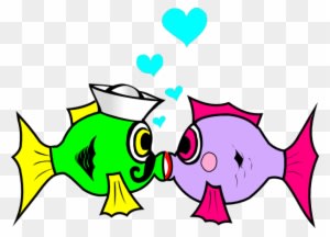 Sailor Kiss Fish Clip Art At Clker - Kissing Fish Clipart - Transparent PNG Free Download