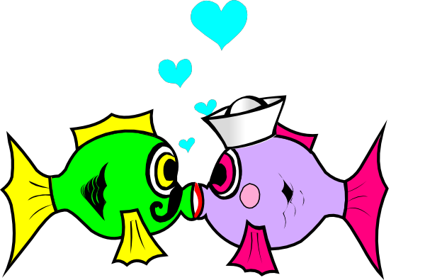 Sailor Kiss Fish 2 Clip Art At Clker - Kissing Fish Clipart - Transparent PNG Free Download