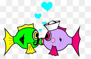 Sailor Kiss Fish 2 Clip Art At Clker - Kissing Fish Clipart - Transparent PNG Free Download