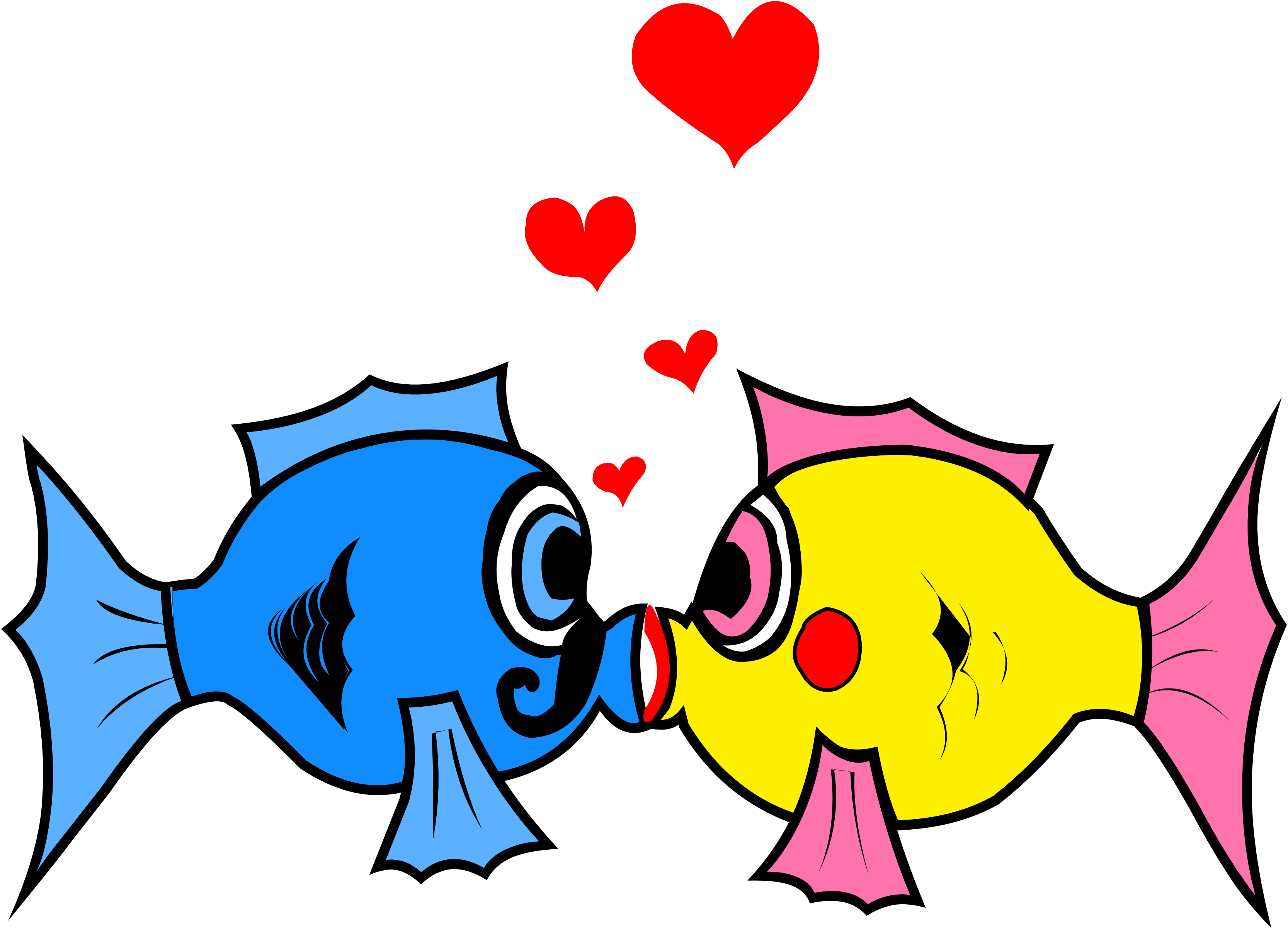 Fish Images Clip Art - Fish In Love Clipart - Transparent PNG Free Download