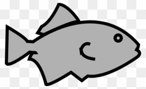Fish Outline Grey Clip Art - Outline Of A Fish - Transparent PNG Free Download