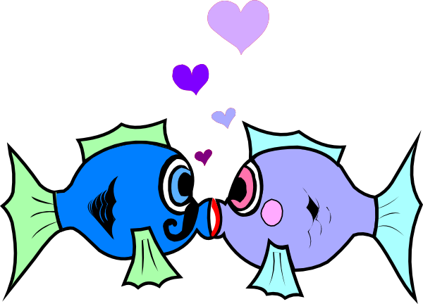 Kissing Fish Clip Art - Fish Kiss Cartoon - Transparent PNG Free Download