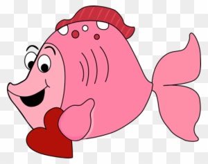 Cartoon Valentine's Day Fish Clip Art - Cartoon Fish With Heart - Transparent PNG Free Download