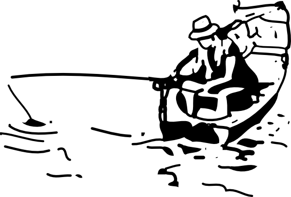 Free Boat Clipart Black And White Image - Fishing Black And White - Transparent PNG Free Download