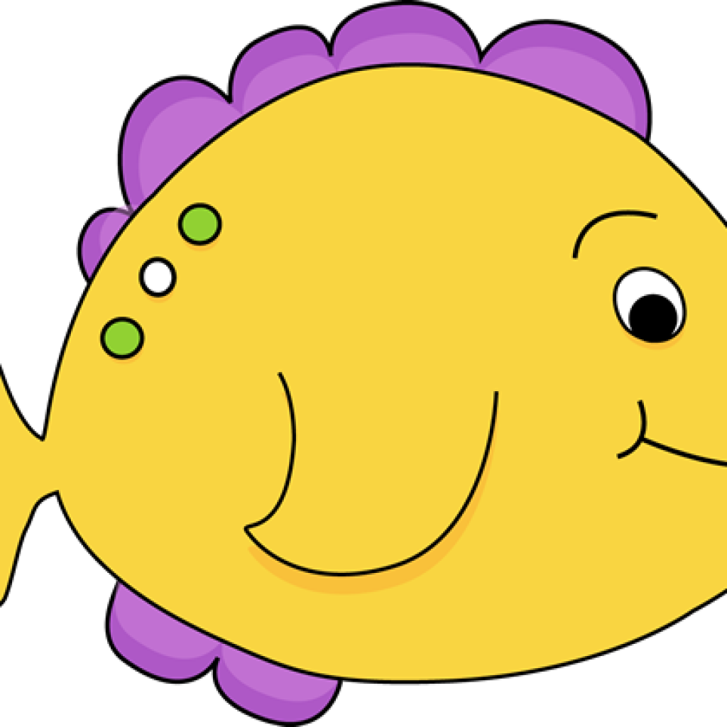 Cute Fish Clipart Purple Cartoon Fish Yellow Fish Clip - Fish Clipart - Transparent PNG Free Download