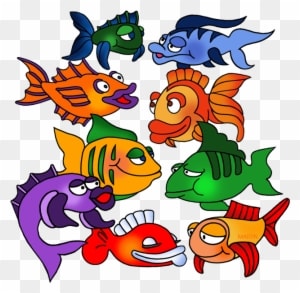 School Of Fish - Phillip Martin Clipart Fish - Transparent PNG Free Download