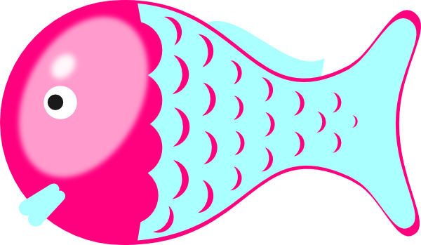 Pink Blue Fish Clip Art At Clker - Pink And Blue Fish - Transparent PNG Free Download