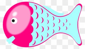 Pink Blue Fish Clip Art At Clker - Pink And Blue Fish - Transparent PNG Free Download