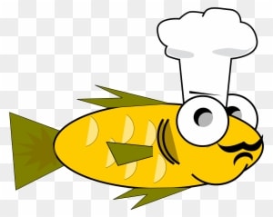 Big Image - Fish Wearing Chef Hat Shower Curtain - Transparent PNG Free Download