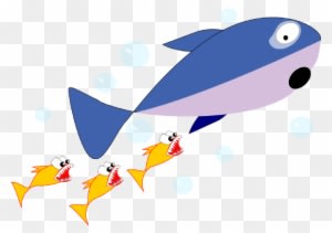 Shark Clipart Foca - Shark Chasing Fish Cartoon - Transparent PNG Free Download