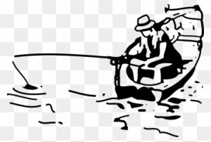 Completely Free Clipart Of A Cruise Boat - Fishing Black And White - Transparent PNG Free Download