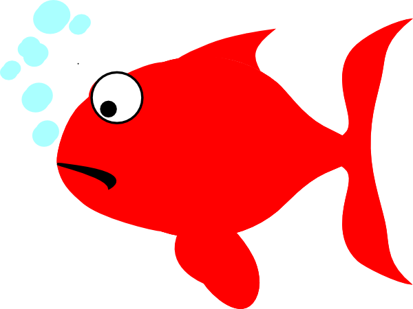 Sad Red And Turquoise Fish Clip Art At Clker - Fish Clipart Png - Transparent PNG Free Download