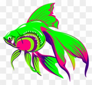Goldfish Clipart Rainbow - Neon Fish Clip Art - Transparent PNG Free Download