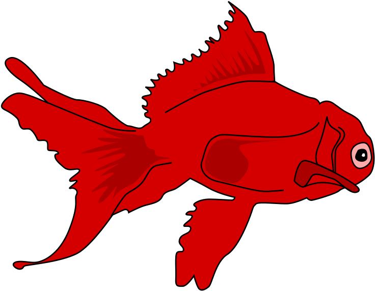 File - Poisson-rouge - Svg - Cartoon Red Fish Png - Transparent PNG Free Download