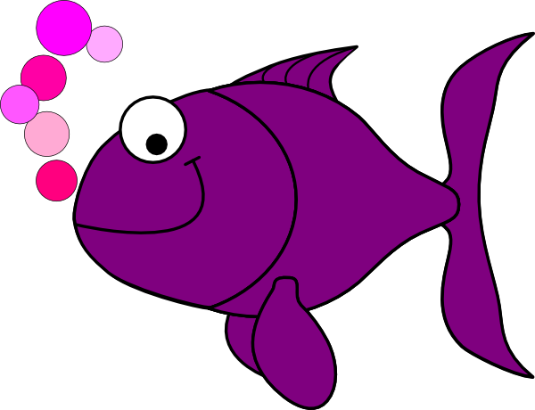 Purple Smiling Goldfish Clip Art At Clker - Red Fish Clip Art - Transparent PNG Free Download