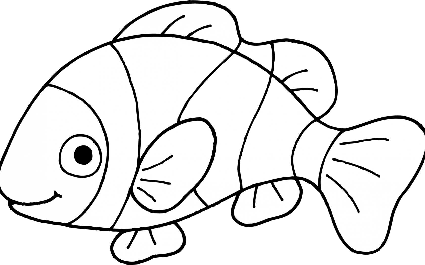 Clown Fish Coloring Page Free Printable Pages For Kids - Fish Black And White - Transparent PNG Free Download