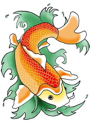 Clipart Of Koi Fish Drawing Pencil And In Color - Koi Fish Clipart - Transparent PNG Free Download