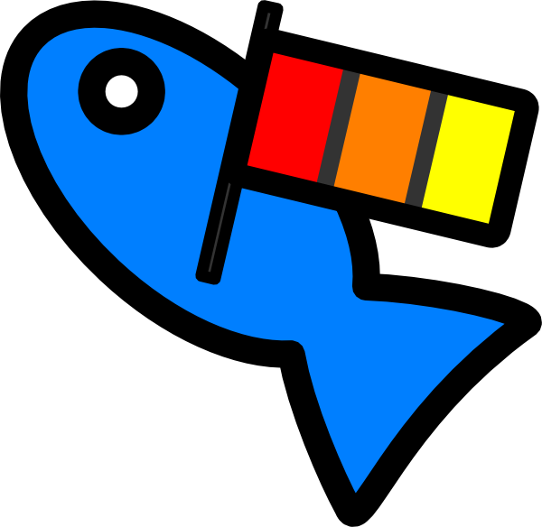 Fish Carrying Flag Svg Clip Arts 600 X 584 Px - Fish - Transparent PNG Free Download